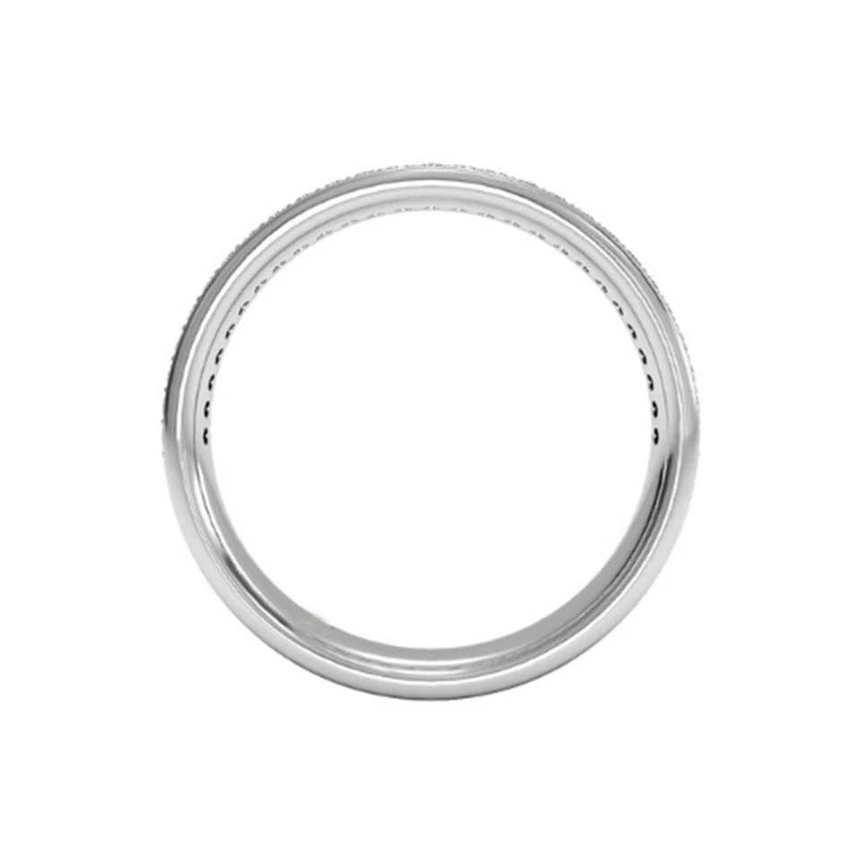 0.25 Ct Round Real Moissanite Wedding Eternity Band 14K Solid White Gold Size 4  - Image 3 of 4