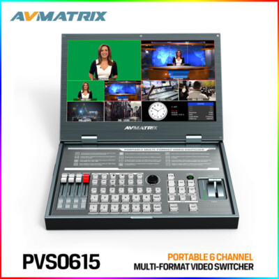 Avmatrix PVS0615 6CH Multi-format Video Switcher with 15.6 inch FHD LCD Display