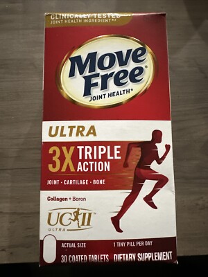 New Move Free Ultra Joint Health Triple Action 30ct Coated Tablets Exp 10/25