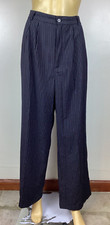Reformation Wide Leg Pinstriped High Waisted Front Pleat Trouser Pants 10