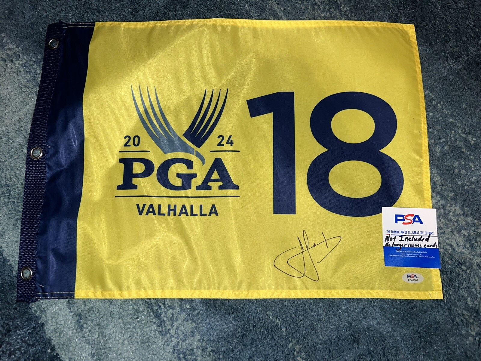 Cameron Cam Smith Signed Official 2024 PGA Championship Flag Valhalla Golf PSA 2 