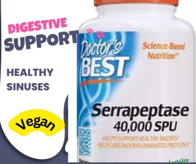 Doctor's Best, Serrapeptase, 40,000 SPU, 90 Veggie Caps