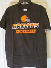 NFL Team Apparel Cleveland Browns Football Short Sleeve Tee, Size M