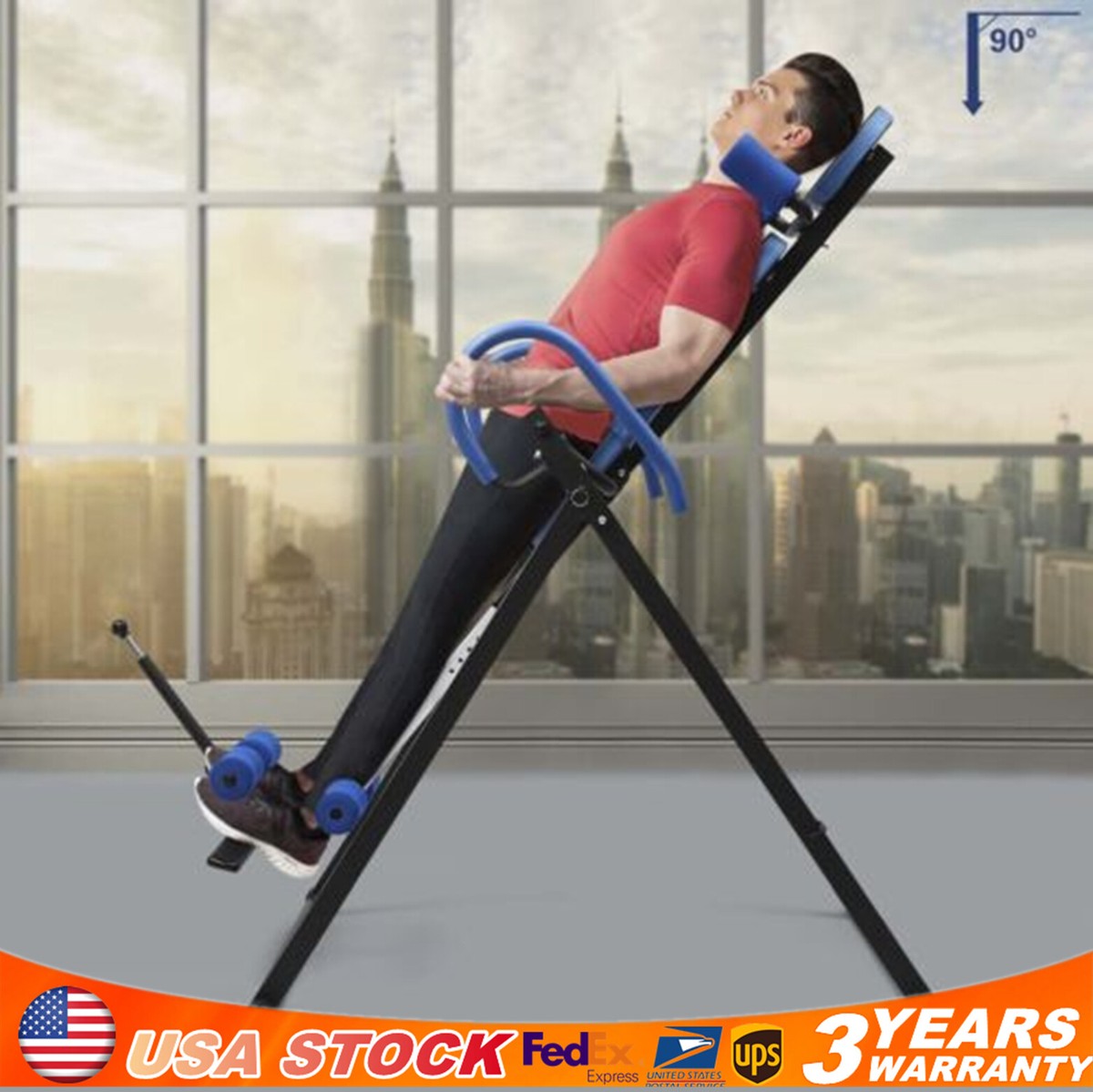 Therapy Pad Back Pain Relief Fitness Inversion Table Teeter Stretcher  Machine US