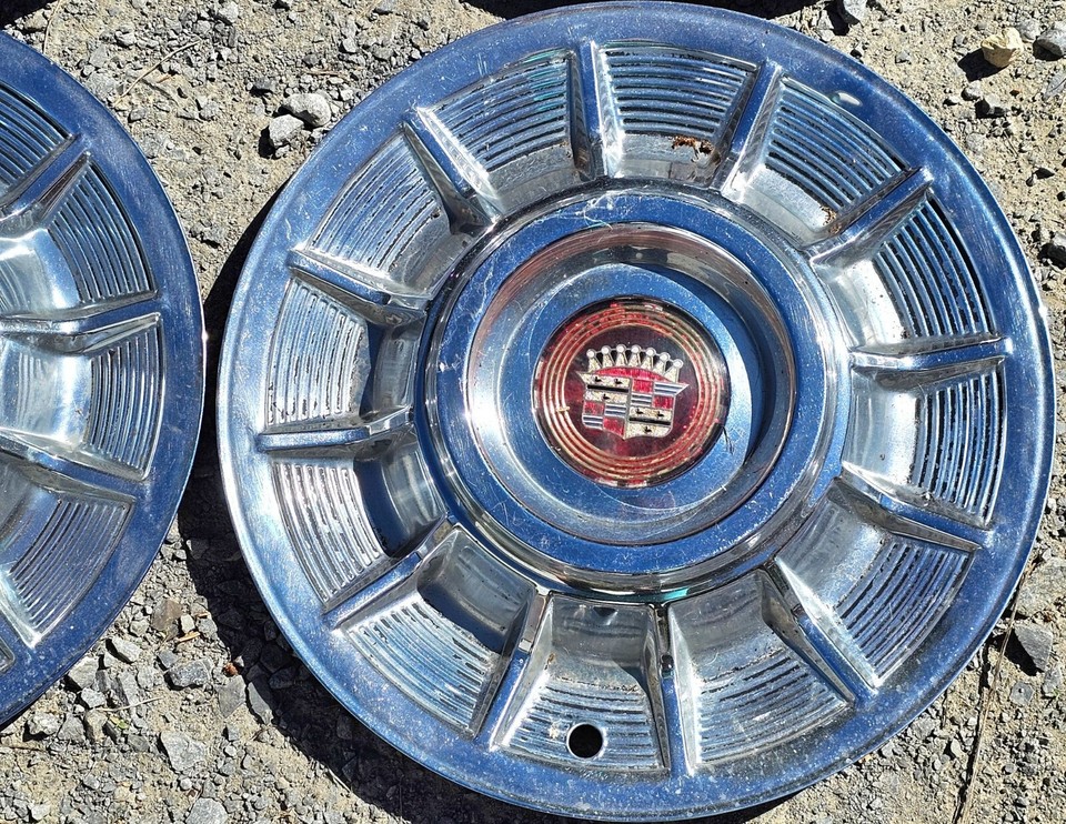 Set Of 4 Vintage 1960s Cadillac Hubcaps Wheel Covers Chrome 15" eBay