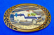 Ambulance Emergency Medical Services Rescue EMT Retro Solid Brass Belt Buckle