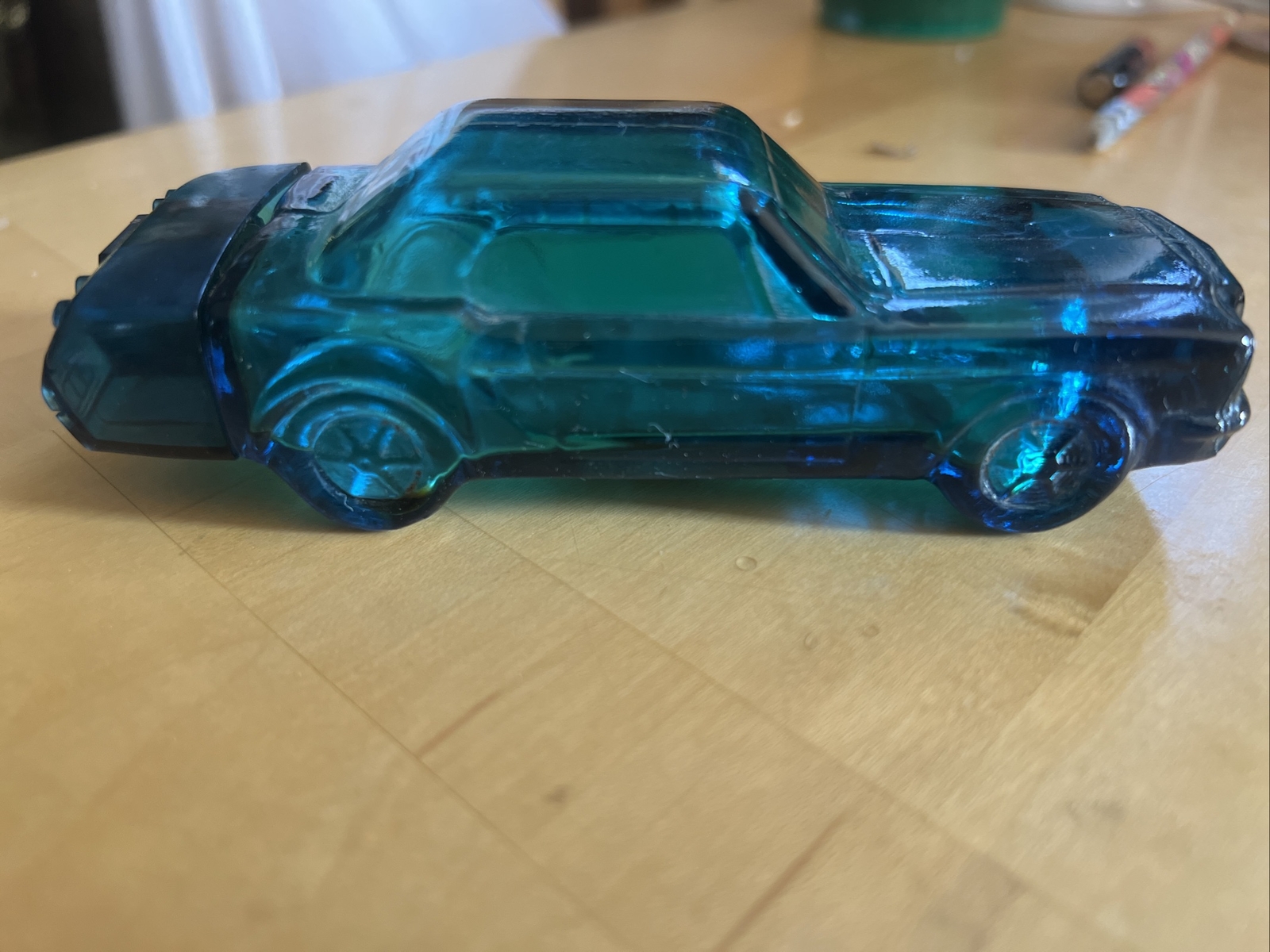 Vintage Avon 64 Mustang Blue Car Glass After Shave Decanter Bottle eBay