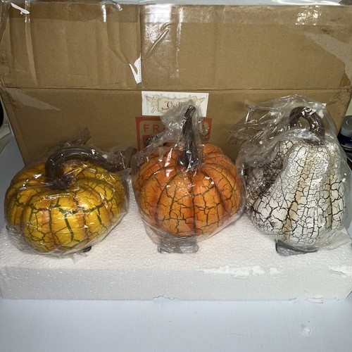 Valery Madelyn Corn Pumpkins Fall Decor Set of 3 Decorative Pumpkins Resin Fi... - Picture 3 of 3