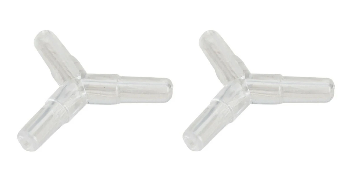 2 x Y Connector Adapter Joint Aquarium Airline Hose Tubing Pump Fish Tank