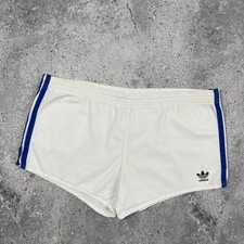Vintage 80s Adidas Yugoslavia West Germany White Cotton Running Shorts Size M