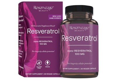 Reserveage Resveratrol 100 mg (Pack of 3 - 90 Veggie Capsules Total)
