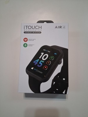 iTouch Wearables Air 4 Smartwatch Black, Heart Rate Monitor/Activity Tracker NEW