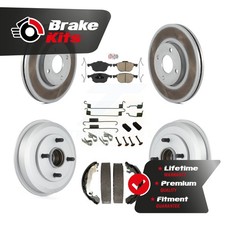 Front Rear Brake Rotors Ceramic Pad Coat Drum Kit (7Pc) For 2005-2007 Ford Focus