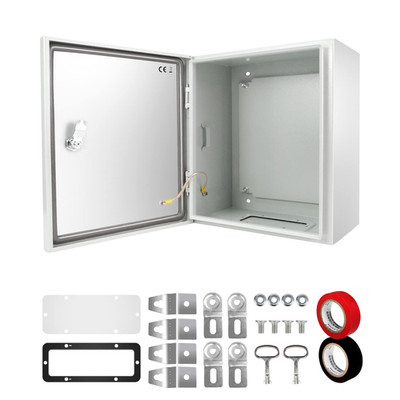NEMA 4X Waterproof Steel Junction Box 16x16x8'' with Lock & Mounting Plate