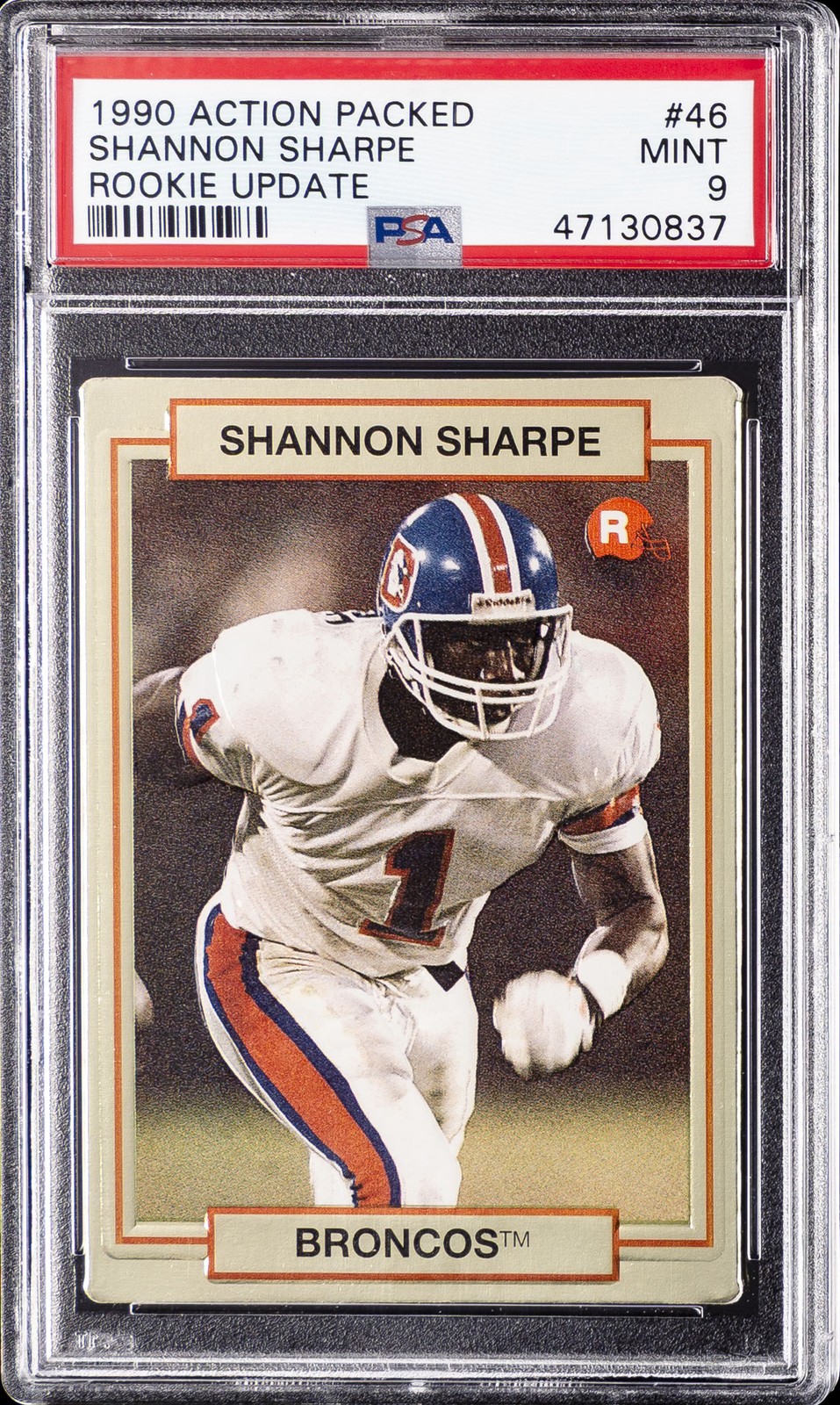 1990 ACTION PACKED ROOKIE UPDATE #46 SHANNON SHARPE PSA 9