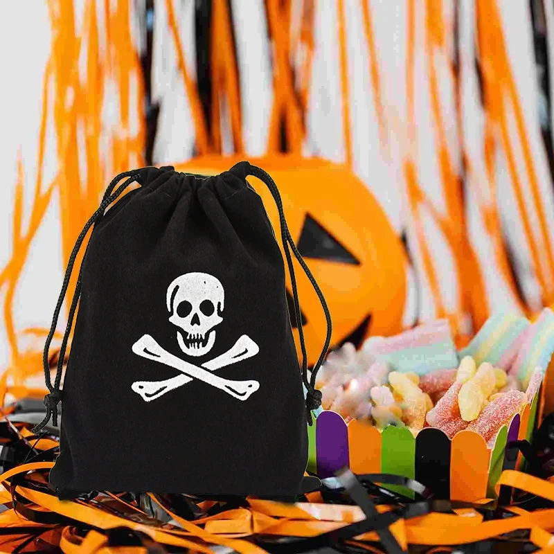 Bolsas de regalo pirata 10 piezas bolsa de monedas del tesoro con cordón niños niños favores de Halloween Foto 3 de 4