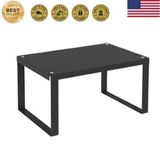 Durable Black Metal Shelf Organizer - Stackable Storage for Clutter-Free Spaces