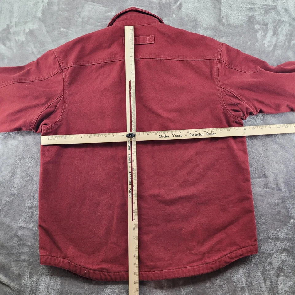 Duluth Trading Co Jacket Mens Large Red Cotton Fleece Lined Shirt Jacket Shacket - Image 4 of 4