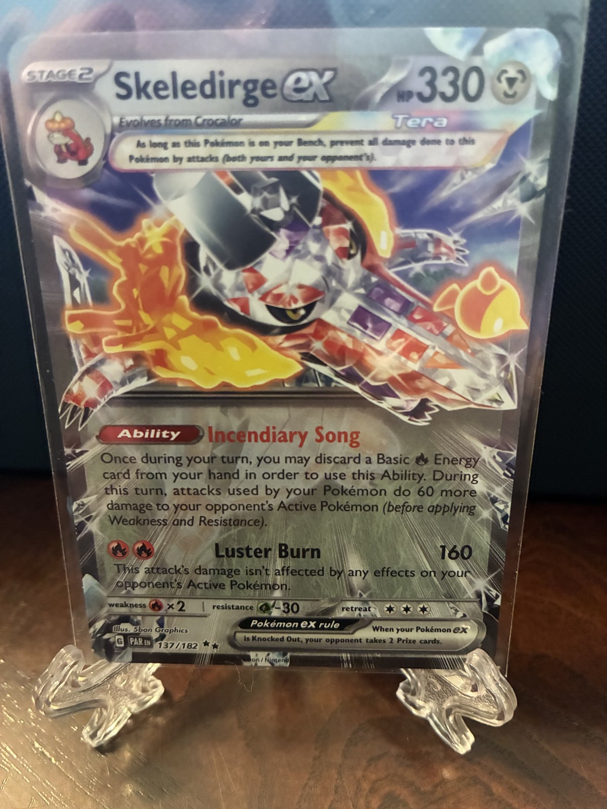 Skeledirge ex 137/182 SV04: Paradox Rift Holo Pokemon NM