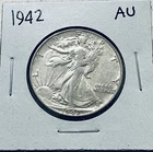 1942 WALKING LIBERTY Silver Half Dollar AU
