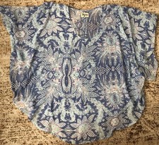 Show Me Your Mumu Moon Tunic Sheer Blue Boho Kimono Sleeves Women’s Blouse Small