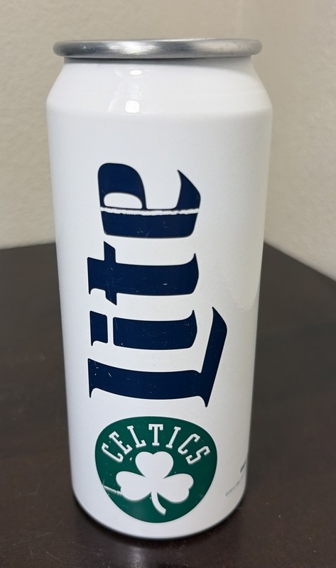 RARE MILLER LITE BOSTON CELTICS BASKETBALL CHAMPIONS 16 oz BEER CAN