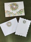 10 Carol Wilson Fine Arts Embossed Blank Sheets+Envelopes: Floral Wreath — photo 1