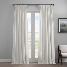 Heritage Plush Velvet Curtains for 25"W x 84"L Pack of 1 Pillow White