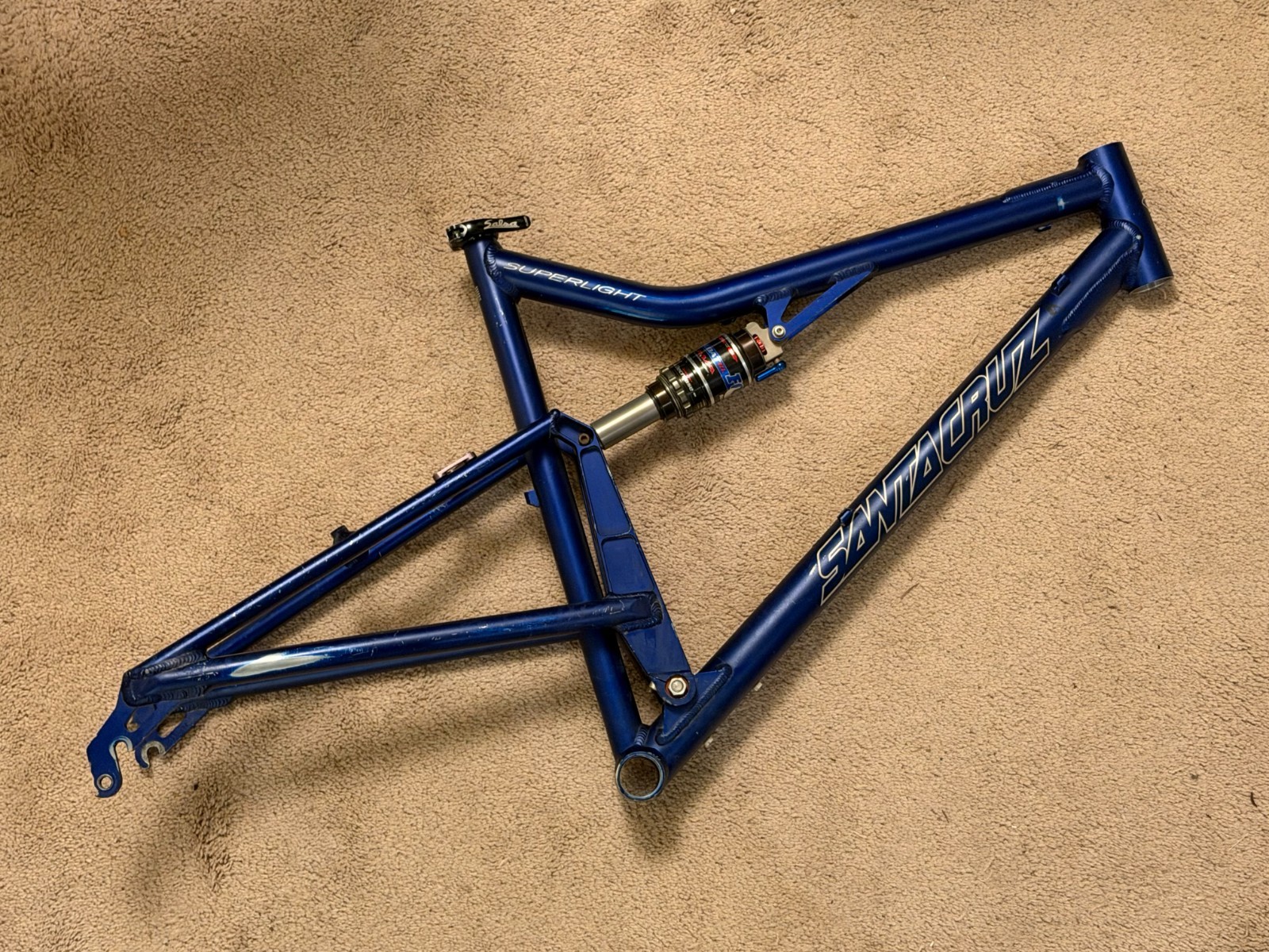 2003 Santa Cruz Superlight Frame Large 26&rdquo; Fox Float Shock USA Made Blue