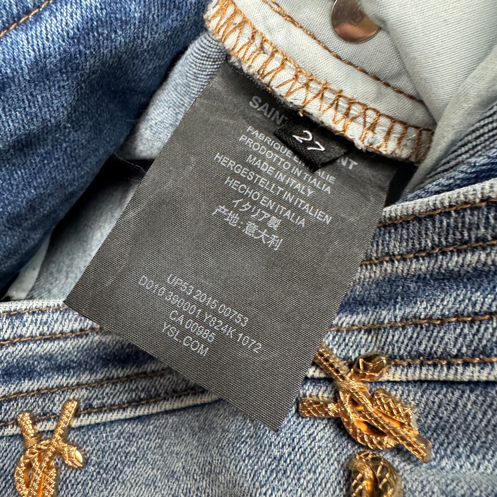 Saint Laurent Women's High-Rise Mom Jeans W27 Blue Light Wash image 7