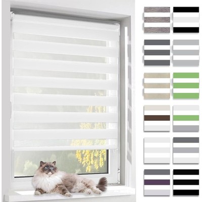 Klemmrollo Duo Rollo Fensterrollo lichtdurchlässig blickdicht 50x150 cm