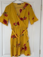 Quiz Yellow Floral Print Dress