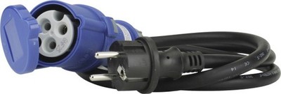 Caravan-CEE-Adapter 16A H07RN-F3G2,5 1,5m blau  CEE-Adapter