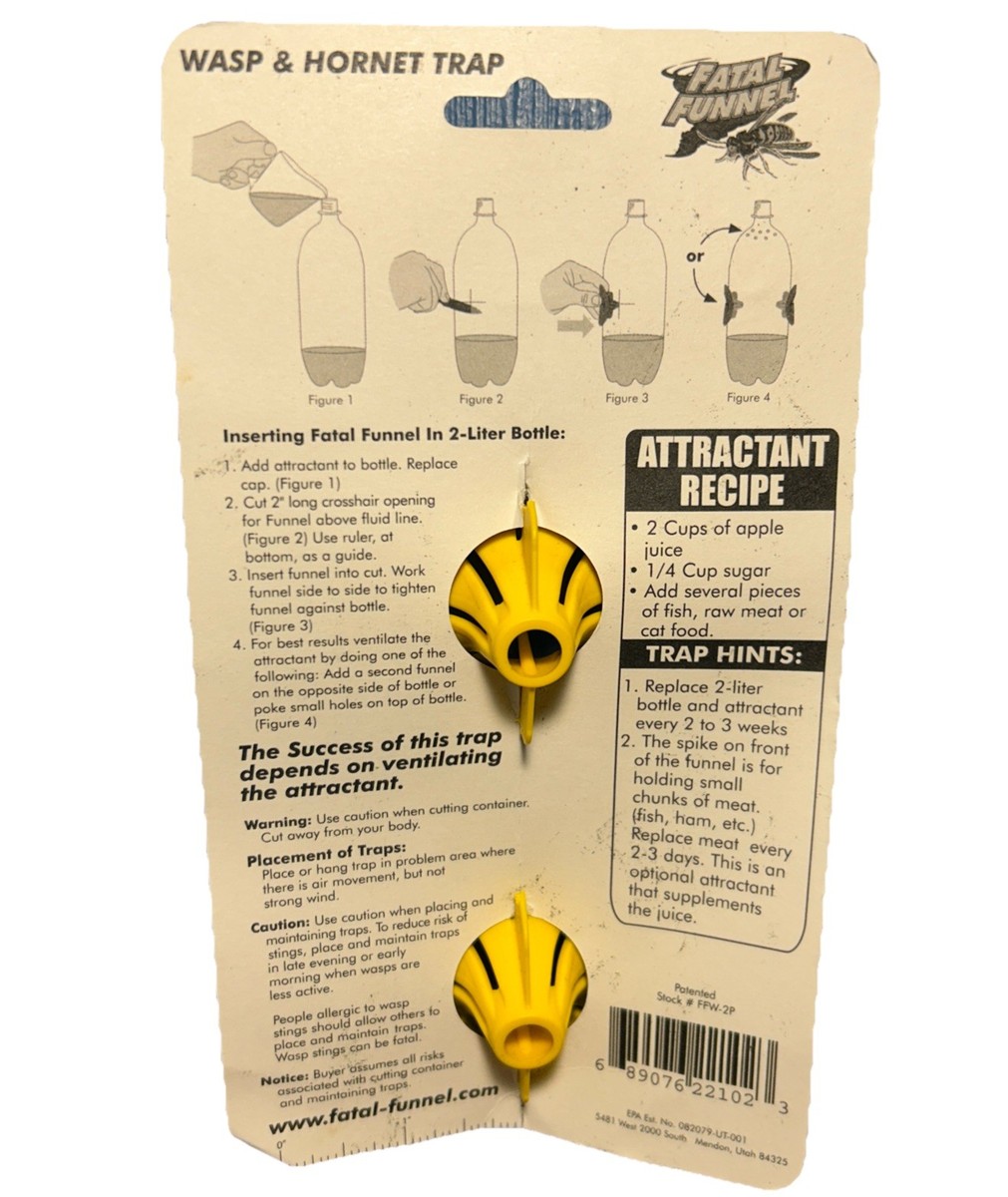 FATAL FUNNEL Eco Friendly Wasp & Hornet Trap - 2 Liter Bottle