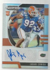2020 Panini Prizm Draft Picks Prizms Silver Autographs Jabari Zuniga Rookie #210