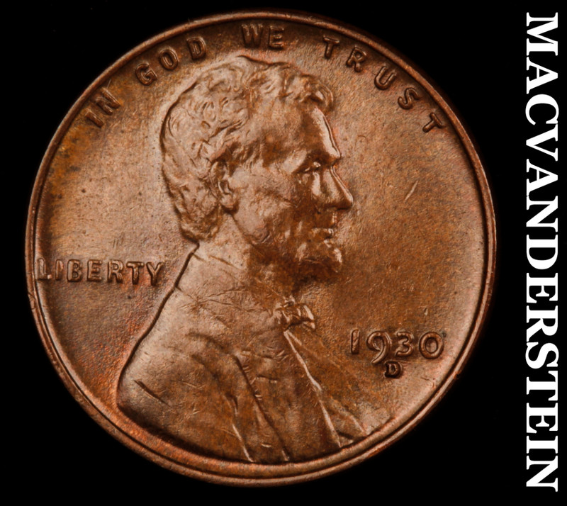 1930-D Lincoln Wheat Cent - Choice Gem Brilliant Uncirculated+++ Lustrous  #M529