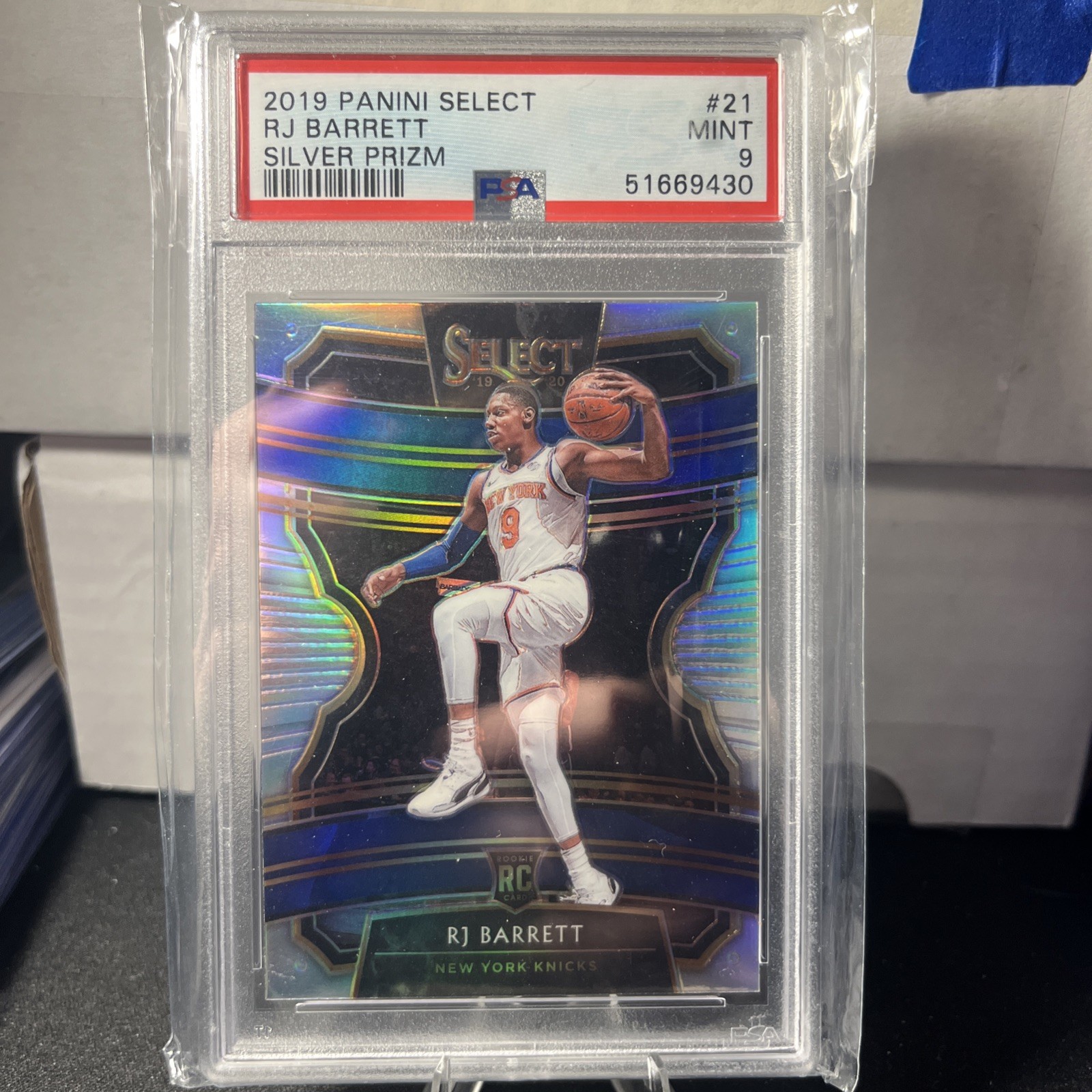 2019 Panini Select #21 Silver Prizm RJ Barrett RC PSA 9 Knicks/ Toronto Raptors