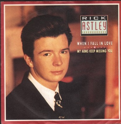 Rick Astley When I Fall In Love 7'' vinyl UK Rca 1987 paper label design in pic