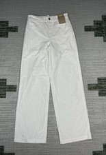 Madewell Pants Womens 25 Emmett Wide Leg White Corduroy New *