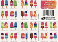 2018 Frozen Dessert Theme Permanent Stamps - 5 sheets of 100 Count