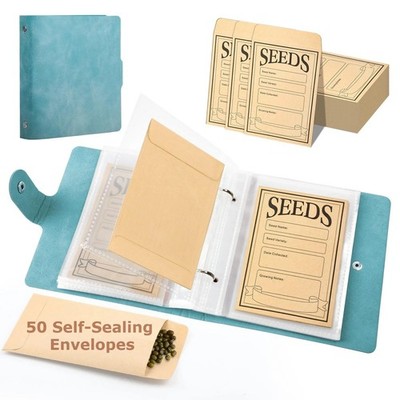 Seed Storage Organizer, Seed Packet Organizer with 50pcs Seed Envelopes