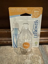 Dr Browns Natural Flow Level 3 Silicone Nipples 6m Standard 2 Pack NIP