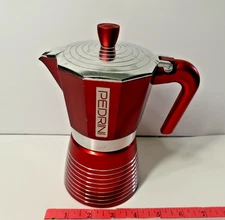 Pedrini Infinity Espresso Stove Top Coffee Maker Percolator Demi Cup Italy RED