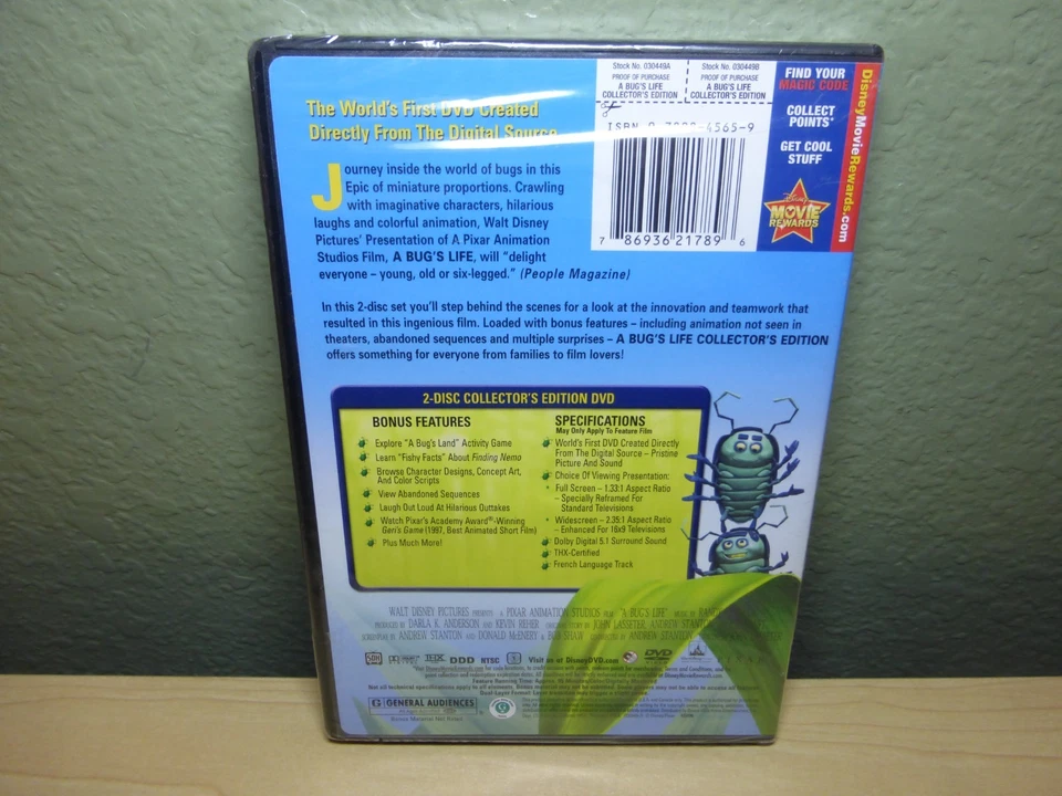 A Bug’s Life (DVD, 1998) Disney Pixar 2 Disc Collector's Edition Set New Sealed - Image 2 of 3