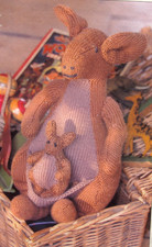 16" KANGAROO + BABY JOEY ~ DK  TOY ROWAN KNITTING  PATTERN by DEBBIE BLISS