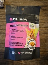 Pet Honesty Multivitamin For Cats - Chicken Flavor Chews - 3.7 oz - Exp 06/26