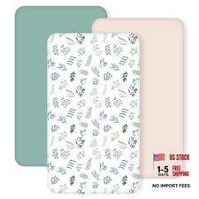 3 Pack for Boys Girls Fitted for Standard Crib Crib Sheets Mint Green Leaf