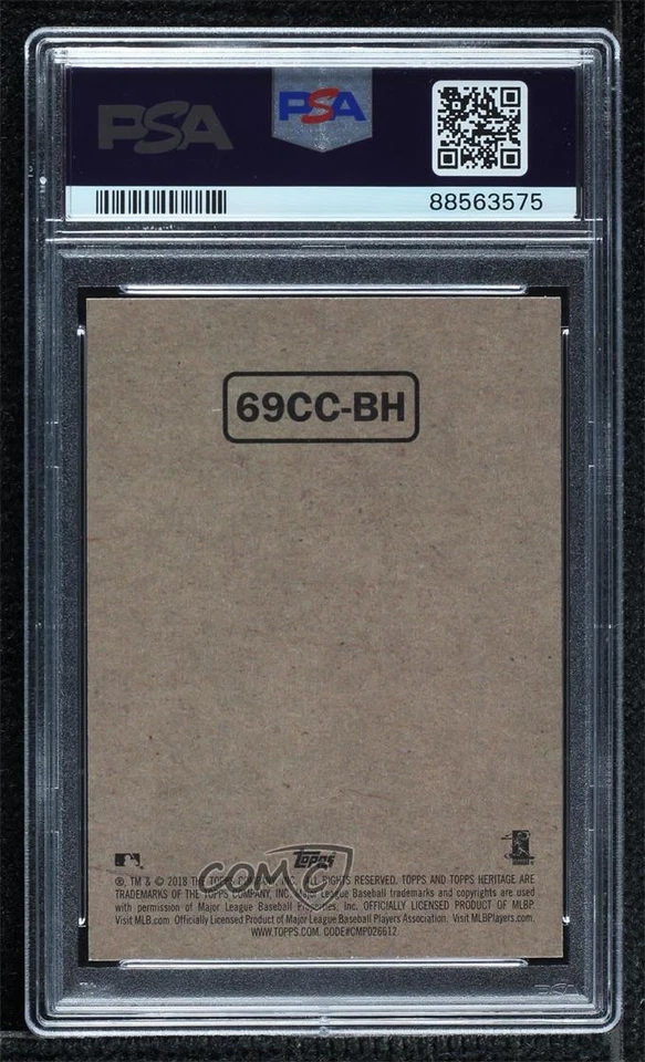 2018 Topps Heritage 1969 Collector Cards Bryce Harper #69CC-BH PSA 9 MINT - Image 2 of 2