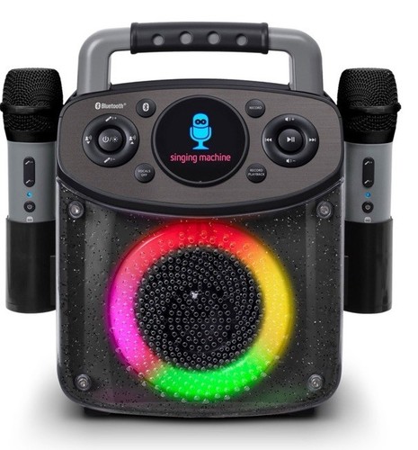 The Singing Machine SML294BK Mini Sparkle Karaoke Machine, Black