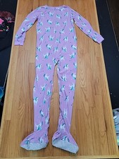 Carters Lavender Girls Fuzzy Footie Pajamas Unicorn Size 14